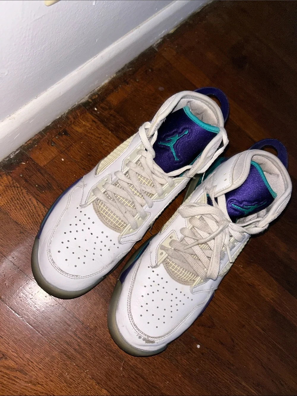Jordan Men’s White Purple Teal Basketball Shoes
